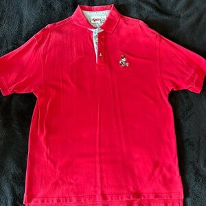 Disney polo with Mickey Mouse batting
